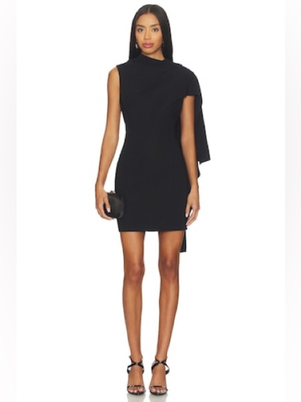 Amanda Uprichard Artemis Black Cape Mini Dress Size Large